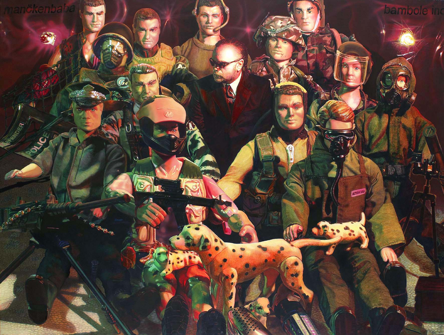 <p style="text-align: center;">G.I.Joes and Me – 2002 – 150x200cm – acrylik on canvas</p>