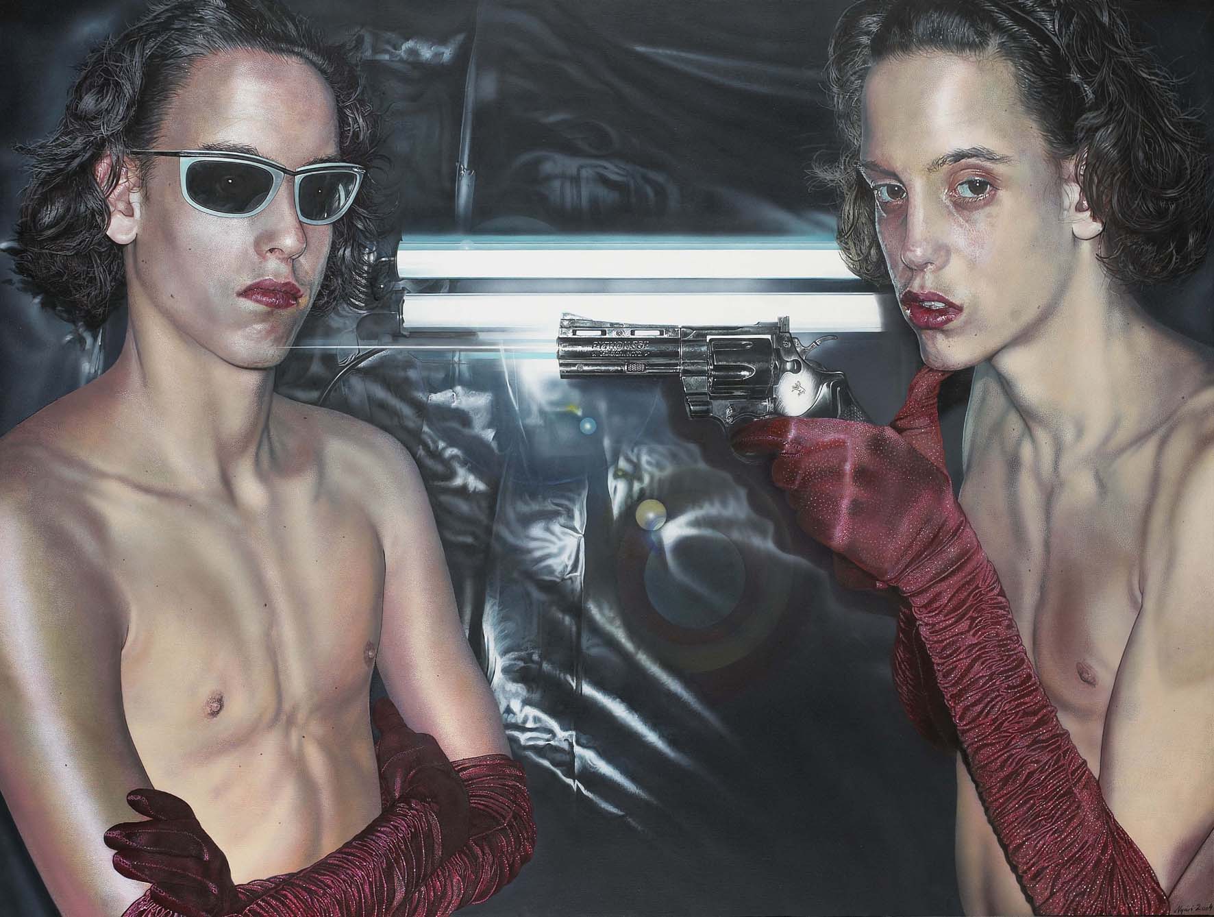 <p style="text-align: center;">Whoo the fuck am I? – 2004 – 150x200cm – acrylik on canvas</p>