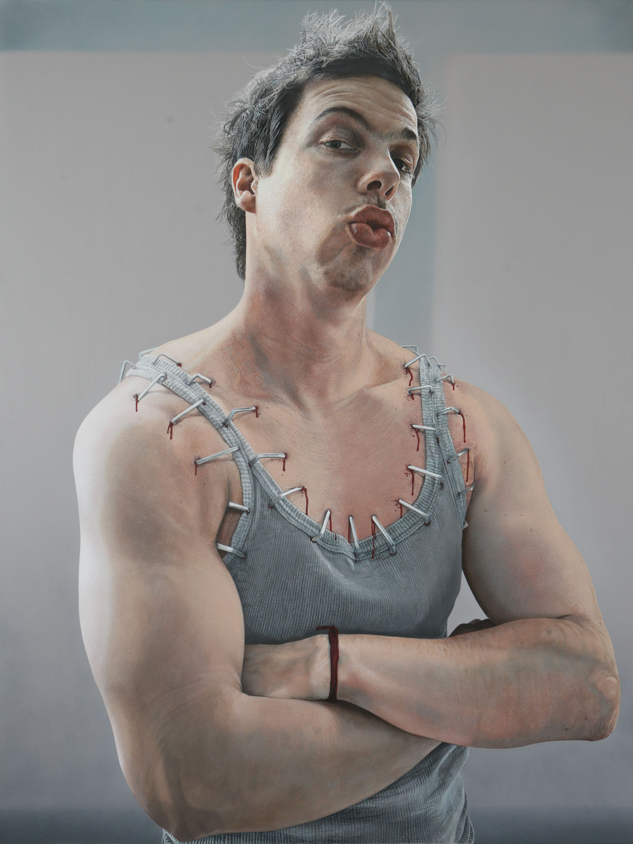 St. Sebastian makes Zoolander's incredible Magnum face – 2009 – 200x150cm – acrylik on canvas