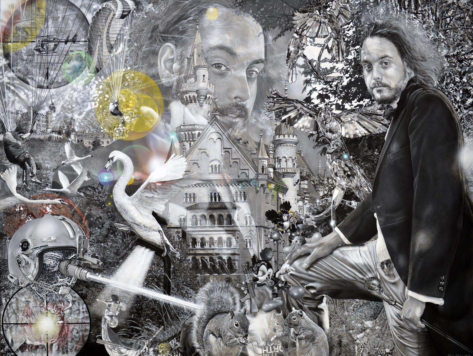 Benjamin impersonates King Ludwig the second – 2016 – 150x200cm – acrylik on canvas