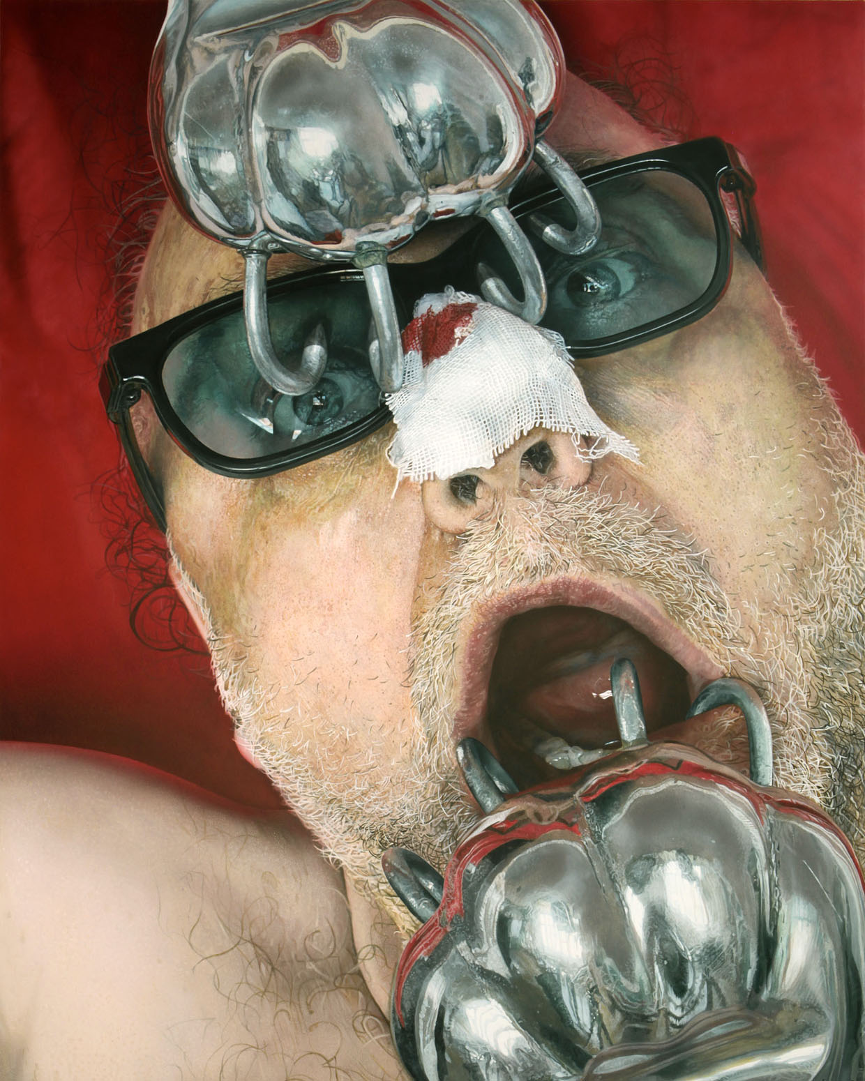 <p style="text-align: center;">I was attacked by a silver bear – 2008 – 120x150cm – acrylik on canvas</p>