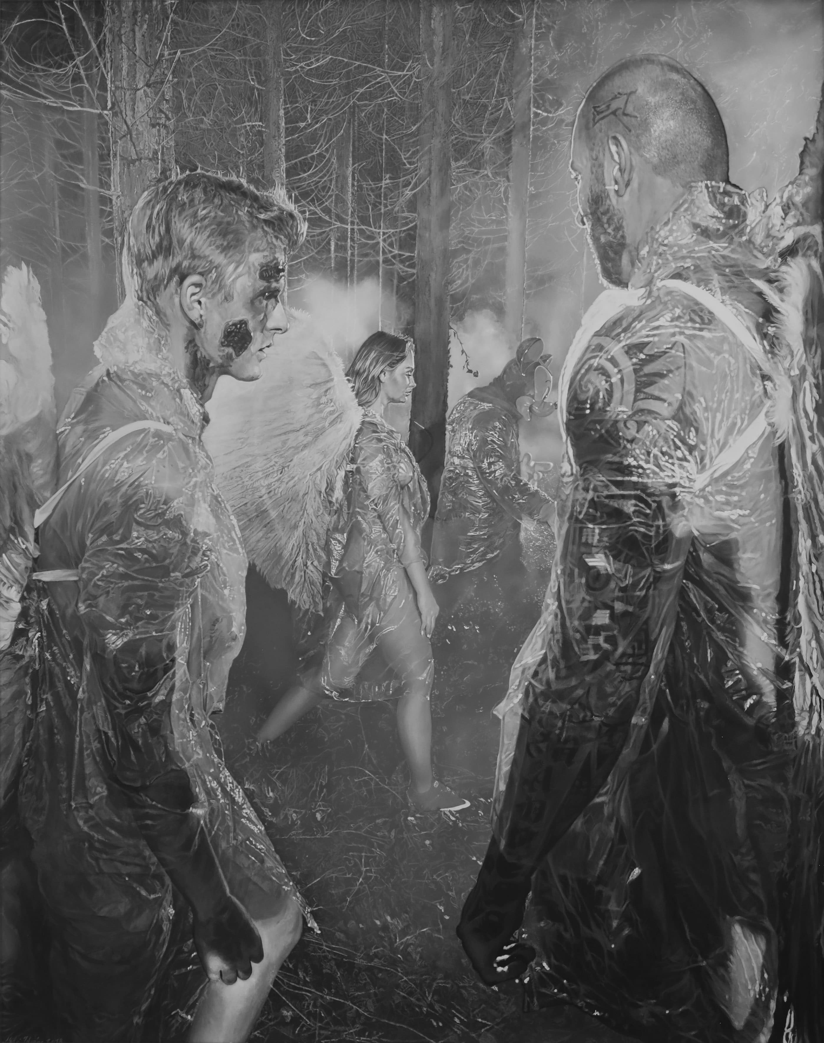 <p style="text-align: center;">White Artificial Angel Wings - 2018 - 150x120cm- acrylic on canvas</p>